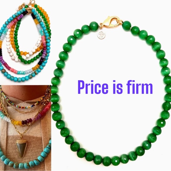 KARLI BUXTON $88 Stone Strand Necklace Emerald Gate NWT - Picture 2 of 6